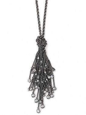 Kendra Scott Silver Crystal Tassel Pendant Necklace